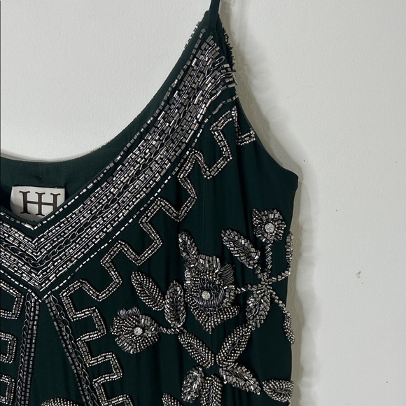 NWT HAUTE HIPPIE Green Fully Embellished Slip Dress Holiday Party Size 6 - Picture 8 of 16